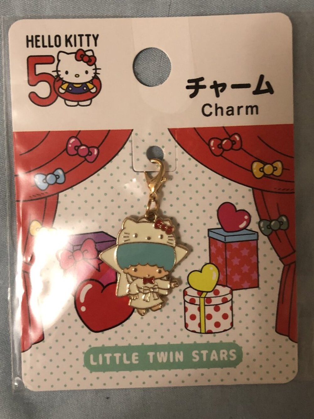 Sanrio Hello Kitty 50th Anniversary Collectible Metal Charm Little Twin Stars